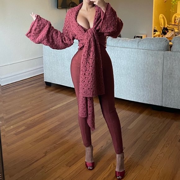 Gorgeous Alexia Admor knit orange shawl/sweater😍🧶 - Picture 5 of 6